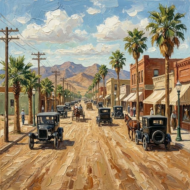 Arizona Avenue through Chandler, circa 1923 (AI-restored image)